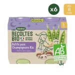 Petits pots petits pois, champignons, riz - bledina - les r�coltes bio - texture lisse - d�s 8 mois