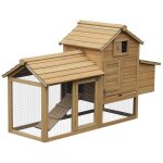Petit poulailler cottage cage a poules sur pied dim. 151l x 54l x 87h cm multi - equipement bois massif ...