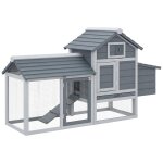 Petit poulailler cottage cage a poules sur pied dim. 151l x 54l x 87h cm multi - equipement bois massif ...