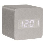 Petit r�veil cube led en bois lasur�