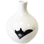 Petit vase en c�ramique rond chats par dubout