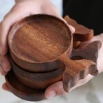 Petite assiette en bois mignonne, mini assiette a dessert, snack, service escalaissce plat en forme de ...