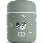 La petite boite bento isotherme - monbento mb capsule vert raccoon