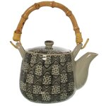 Petite thire en cramique grise avec son infuseur en acier 0. 4