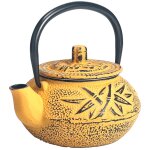 Petite th�i�re de type japonaise orange en fonte 0. 3 litre