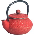 Petite thire de type japonaise rouge en fonte 0. 3 litre