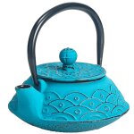 Petite thire de type japonaise turquoise en fonte 0. 2 litre