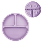 Petite ventouse violet - assiette a manger en silicone pour bb, assiette'alimentation pour enfants, ...