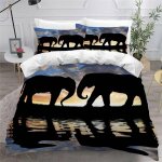 ��l��phant housse de couette x imprim�� d animal parure de lit personnes ado fille enfants microfibre ...