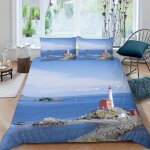 Phare housse de couette x imprim�� d paysage naturel parure de lit personnes ado fille enfants microfibre ...