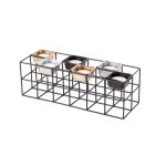 Photophore en m�tal design tabia - l. 30 x l. 10 cm - noir