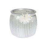 Photophore verre brillant cristal neige 7. 5x7cm