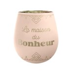 Photophore verre la maison du bonheur 9x10cm