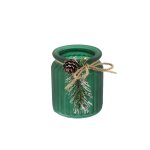 Photophore verre mat branche 9x7. 5cm vert anglais