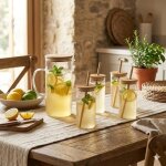 Pichet et 4 verres orangeade