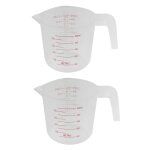 Pichet doseur avec bec verseur, 2x 500ml, pichet avec poigne en plastique pour laboratoire a domicile ...
