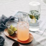 Pichet d'eau et de jus de cuisine, bouteille d'eau froide avec tasse, accessoires de cuisine, transparent, ...