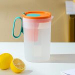Pichet a eau en plastique, facile a nettoyer avec passoire, thire en fleurs, pichet a eau de 2200ml ...