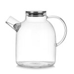 Pichet a eau en verre transparent de 1600ml, bouilloire r�sistante, th�i�re, pichet a jus de caf� avec ...