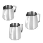 Pichet a lait en acier inoxydable, tasse a caf� avec echelle, latte, pochoir d'art pour latte, mousse ...
