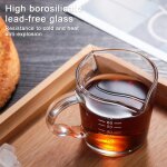 Pichet a lait a double bouche 70ml, verre doseur avec poigne, tasse a expresso en verre rsistant a ...