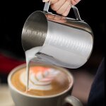 Pichet a mousse de lait portatif en acier inoxydable, pour caf expresso, barista craft, latte