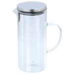 Pichet en verre borosilicate 1. 3l couvercle hermtique etanche avec filtre alpina transparent
