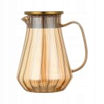 Pichet en verre borosilicate, pichet d'eau, 1, 2 l facile a nettoyer, carafe a jus
