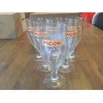 Picon biere 6 verre a pied avec trait doseur neuf