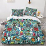 - piece bedding set sets housse de couette avec taies d'oreiller microfibre literie cute parure de lit ...
