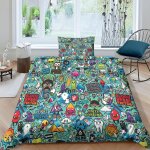 - piece bedding set sets housse de couette avec taies d'oreiller microfibre literie cute parure de lit ...
