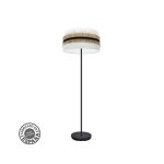 Pied de salon angola 1xe27 noir / blanc - jute 166x40x40cm