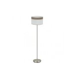 Pied salon cloe 1xe27 nickel / blanc - bois gris 162x40x40 cm