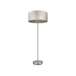 Pied salon tania 1xe27 nickel / bois gris 162x40x40 cm