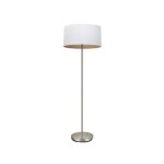 Pied salon tatiana 1xe27 nickel / blanc - bois clair 162x40x40 cm