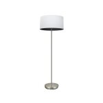 Pied salon tatiana 1xe27 nickel / blanc - noir bois 162x40x40 cm