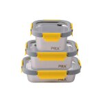 Pika - lot de 3 boites alimentaires en inox et couvercle en verre trempé - 600ml + 800ml + 820ml - compatible ... Pika - lot de 3 boites alimentaires en inox et couvercle en verre trempé - 600ml + 800ml + 820ml - compatible ...