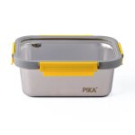 Pika - boite alimentaire 1200ml en inox et couvercle en verre trempé hermétique et légère compatible ... Pika - boite alimentaire 1200ml en inox et couvercle en verre trempé hermétique et légère compatible ...