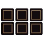Pimpernel - boite 6 dessous de verre - carr� - classic black