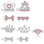 Pince a cheveux en cristal strass pour chiot, 9 pi�ces, accessoires de coiffure, couvre - chef pour chien, ...