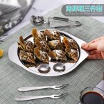 Pince a conque en acier inoxydable, pince a escargot, outil de cuisine, t�te de coupe, ensemble de trois ...