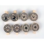 Pince � linge en bois bouton 3, 5x2, 5 cm 8 pi�ces