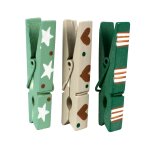 Pince � linge en bois motifs noel 4, 5cm 12 pi�ces