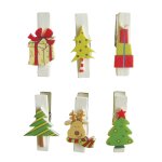 Pince � linge magn�tique noel 6 pi�ces