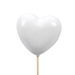 Pique c�ur polystyrene laque 7cm blanc