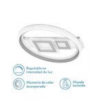 Plafonnier 80w sucre 3000 - 4000 - 6500k blanc / gris 7x51x51 cm rgulateur d'intensit, tlcommande ...