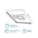 Plafonnier 80w sucre 3000 - 4000 - 6500k blanc / gris carr� 7x51x51 cm r�gulateur d'intensit� 7600lm, ...