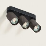 Plafonnier aluminium aritz 3 spots noir