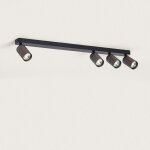 Plafonnier aluminium breixo 4 spots noir