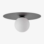 Plafonnier anine en fer et verre noir �30 cm